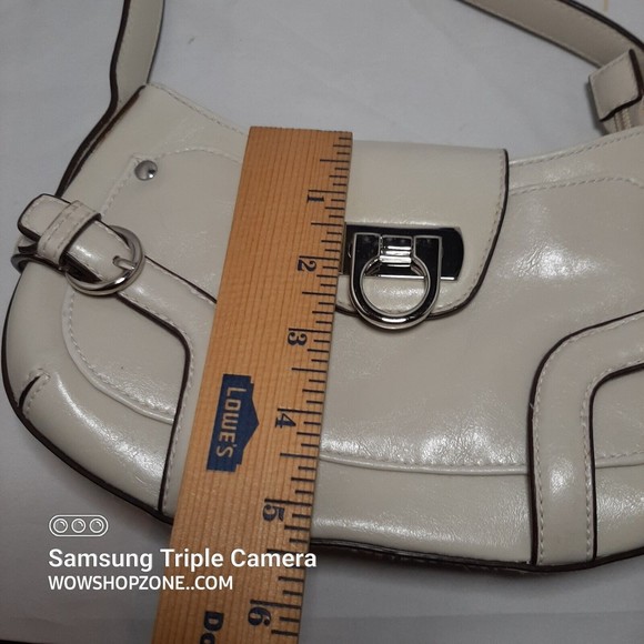 Hobo Shoulder Bag Leather Egg Shell Salvatore Apt 9 Chrome Hand Shoulder Fashion - Picture 6 of 13